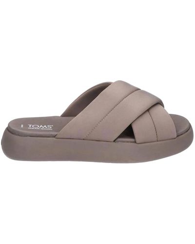 TOMS Mallow crossover pantofole taupe - Bianco
