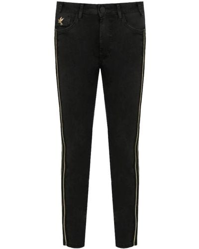 One Teaspoon Schwarze skinny jeans mit gold details