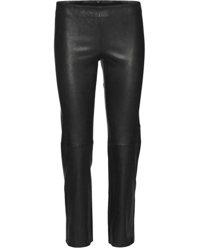 NORR Leather Trousers - Black