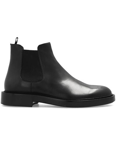 Giorgio Armani Leather chelsea boots - Nero