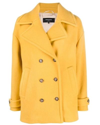 Rochas Coats > double-breasted coats - Jaune