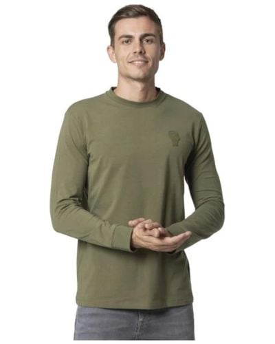 Karl Lagerfeld Olivgrünes langarm t-shirt