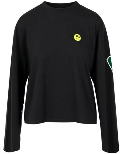 Barrow Camiseta negra de cuello redondo y manga larga con logo en la espalda - Negro