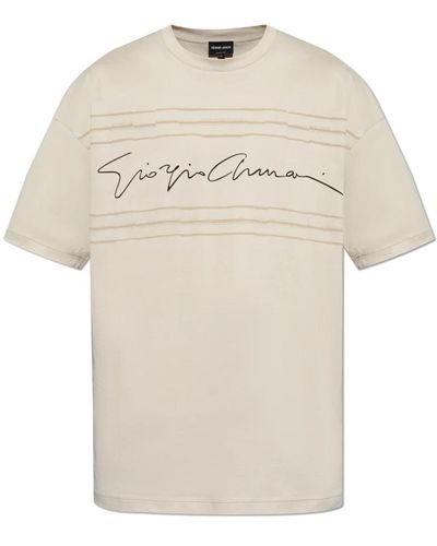 Giorgio Armani T-shirt mit logo - Natur