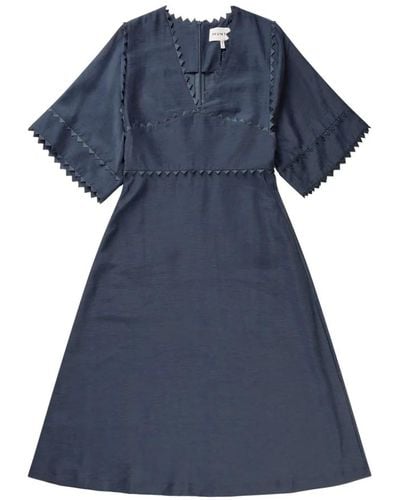 Munthe Stilvolles kleid mit zickzackkanten - Blau