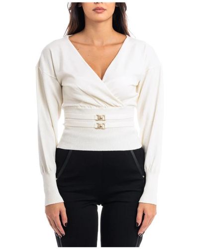 SIMONA CORSELLINI V-Neck Knitwear - White