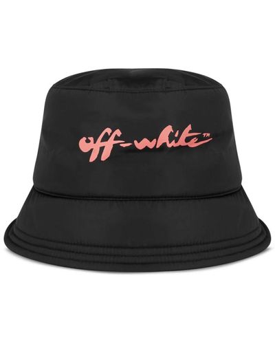 Off-White c/o Virgil Abloh Script logo bucket hat schwarz/rosa