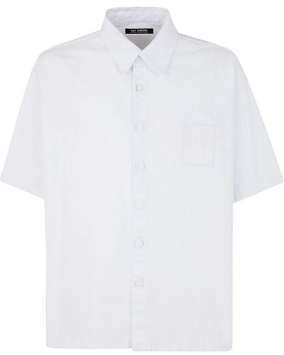 Raf Simons Oversized short sleeved denim shirt - Bianco