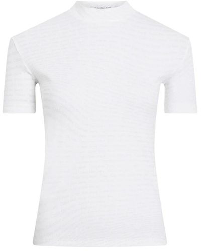 Calvin Klein Baumwolle elasthan t-shirt - Weiß