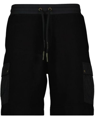 Moncler Logo patch ausgestellte shorts - Schwarz