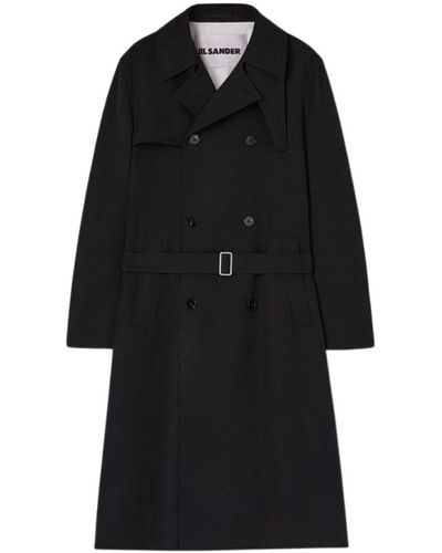 Jil Sander Belted Coats - Black