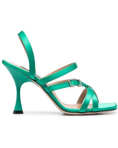 Sergio Rossi Emerald green mini prince strappy sandali - Blu