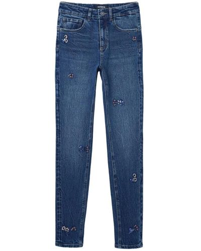 Desigual Blaue pailletten-jeans