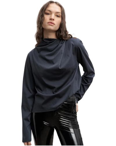 Ahlvar Gallery Jade Jersey Bluse blau grau - Schwarz