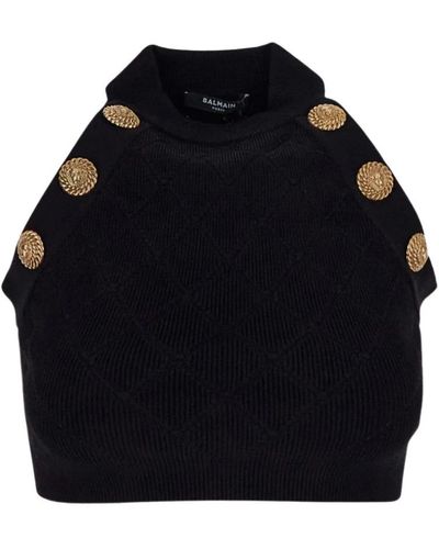 Balmain Round-Neck Knitwear - Black
