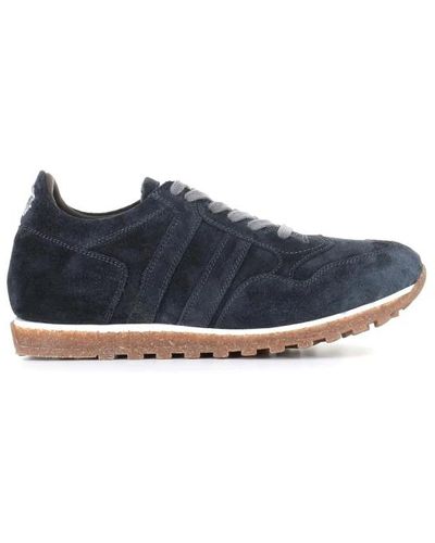 Alberto Fasciani Sneakers in pelle scamosciata blu con suola in sughero e lattice