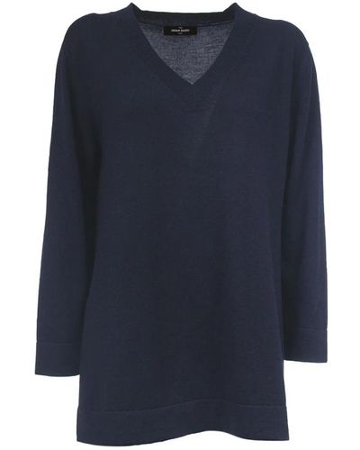 Gran Sasso Knitwear > v-neck knitwear - Bleu