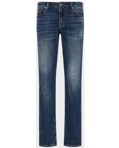 Emporio Armani Slim-fit faded wash jeans - Blu
