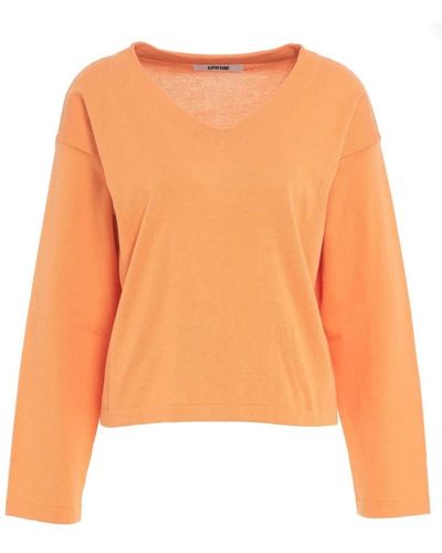 Mauro Grifoni V-ausschnitt pullover, lange ärmel - Orange