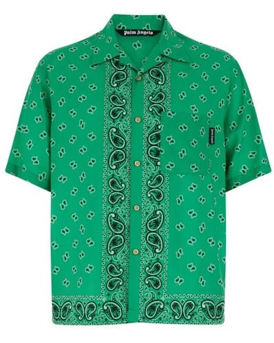 Palm Angels Short Sleeve Shirts - Green