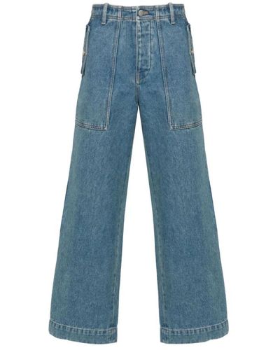 Maison Kitsuné Wide jeans - Blau
