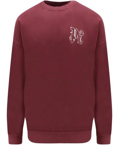 Palm Angels Er Aw23 Bio-Baumwollpullover - Rot