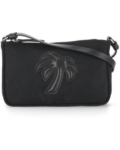 Palm Angels Schwarze handtasche mit palm tree logo