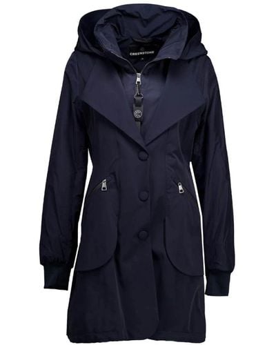 Creenstone Elegant navy hooded blazer jacket - Blau