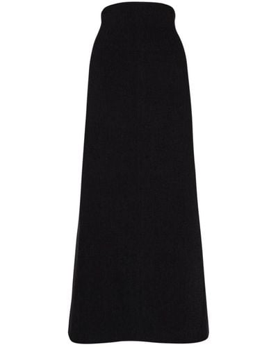 Cortana Falda negra de talle alto línea a - Negro