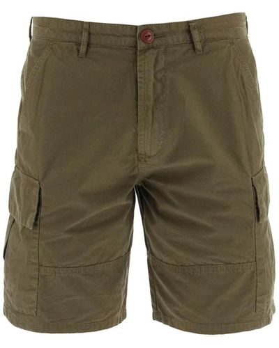 Barbour Cargo shorts in garment-dyed ripstop - Verde