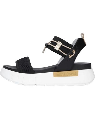 Nero Giardini Schwarze sandalen stylischer sommer-look,weiße sandalen für den sommer