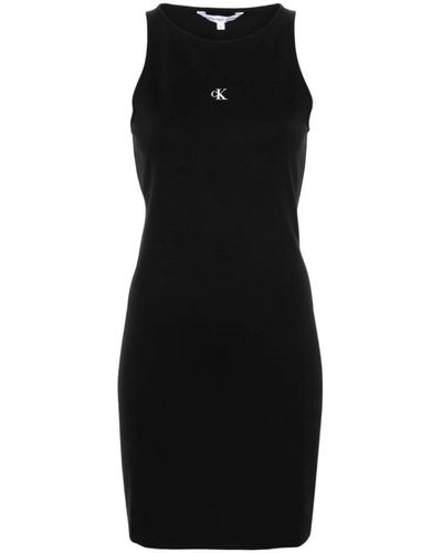 Calvin Klein Vestido negro sin mangas con logo