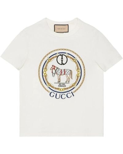 Gucci T-shirt e polo con logo - Bianco