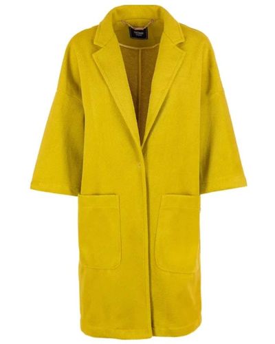 Fracomina Single-Breasted Coats - Yellow