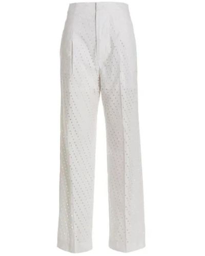Nude Wide Trousers - White
