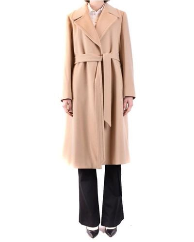 Tagliatore Lussuoso cappotto con cintura in lana e cashmere - Neutro