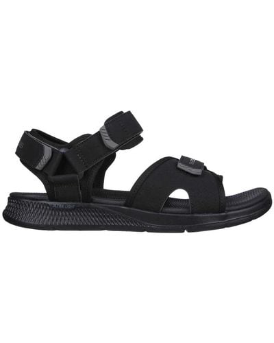 Skechers Comodi sandali con velcro e goga mat - Nero