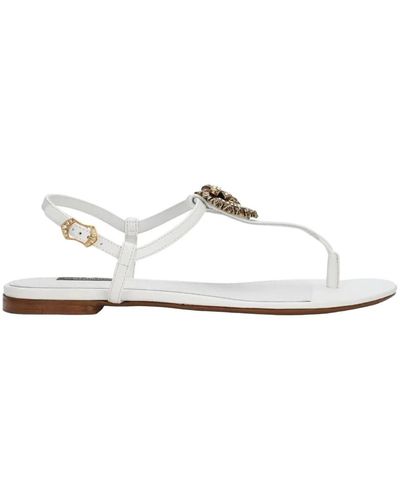 Dolce & Gabbana Flat Sandals - White