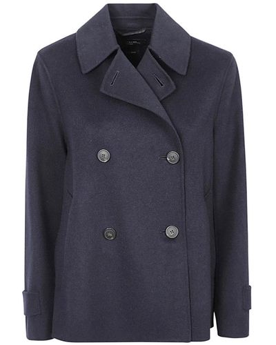 Weekend by Maxmara Double-Breasted Coats - Blue