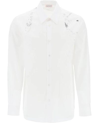 Alexander McQueen Bedrucktes harness-shirt - Weiß