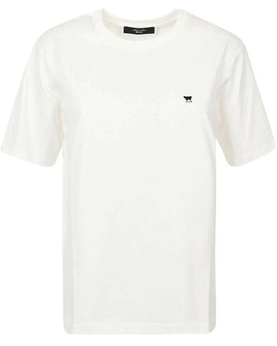 Weekend by Maxmara Camiseta básica de algodón con logo - Blanco