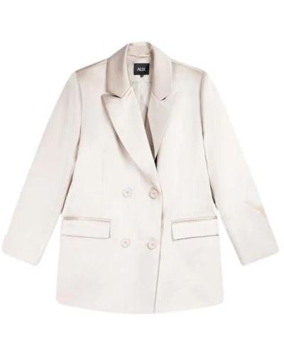 Alix The Label Elegante cappotto lucido - Bianco