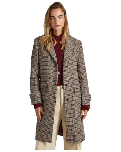 Pepe Jeans Single-Breasted Coats - Brown