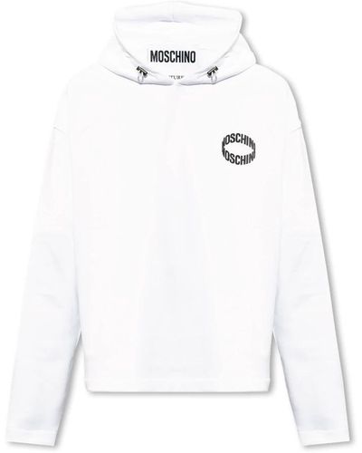 Moschino Kapuzenpullover mit logo - Weiß