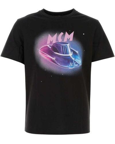 MCM Es Baumwoll-T-Shirt - Schwarz