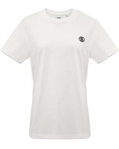 Burberry Exklusives t-shirt mit thomas monogramm - Weiß
