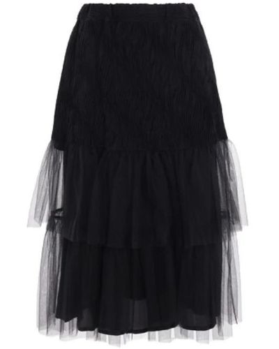 Noir Kei Ninomiya Midi Skirts - Black