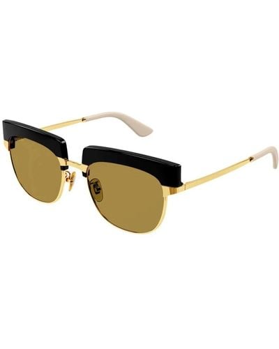 Gucci Stilvolle Herren-Sonnenbrille mit goldfarbenem Metallrahmen - Gelb