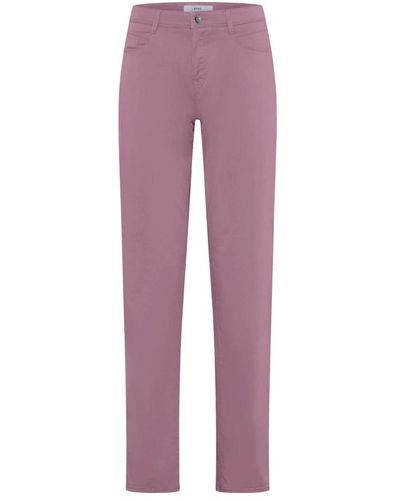 Brax Pantaloni mary eleganti in rosa - Viola