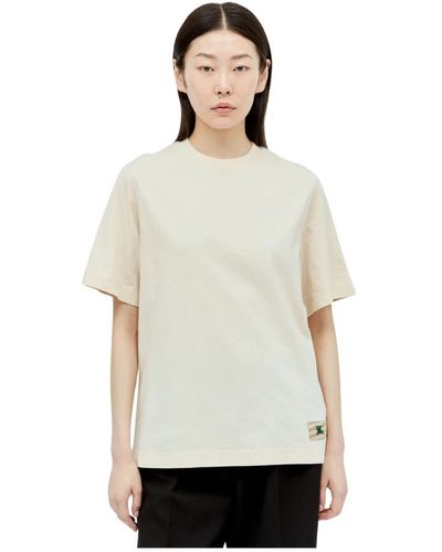 Burberry Baumwoll-t-shirt mit ekd-patch - Weiß